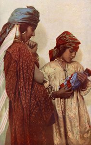 Africa. Una coppia di giovani beduini in abiti tipici. 1920 da Unknown